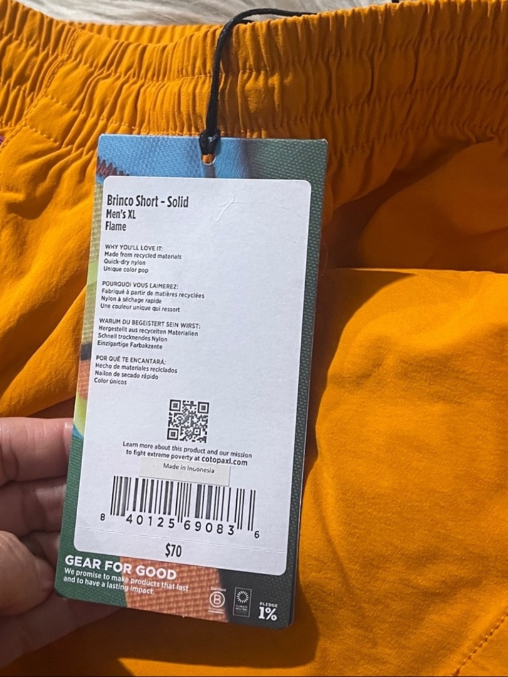 Cotopaxi Bright Orange Shorts